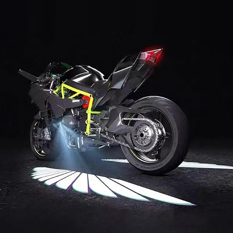 Kit d'éclairage de projection ailes d'ange pour moto, LED, étape de courtoisie, ombre fantôme de bienvenue, étanche, convient à toutes les marques et modèles, 2 pièces