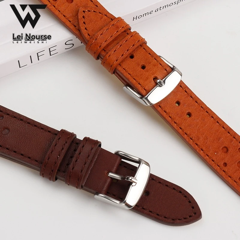 Breathable watch strap for Breitling Top Time series Deus/B01 Cowhide Bracelet Italian Calfskin 20mm Watchband Black Brown