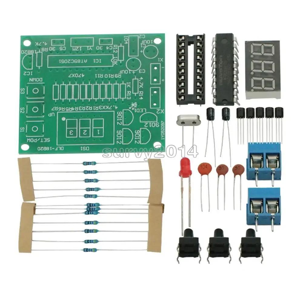 Controlador de Temperatura Digital com Alarme LED, Microcontrolador Design, Termômetro para Arduino, Kit DIY, AT89C2051, DS18B20, 5V DC