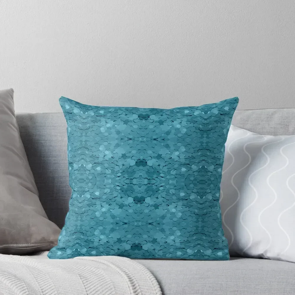 

Teal Sequin Pattern Throw Pillow Pillow Case Christmas pillow cover christmas