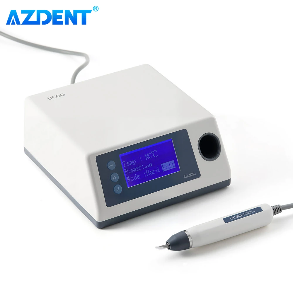 AZDENT-cuchillo de talla ultrasónico Dental, máquina de tirantes, retenedor de ortodoncia, corte para PVC, plástico, cuero, resina con 5 cuchillas