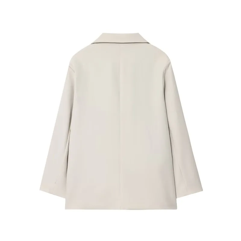 2025年秋 レディース マルチカラー オーバーサイズ ダブルブレスト ブレザー カジュアル ルーズフィット 長袖 オフィス ストリートウェア ファッション ジャケット