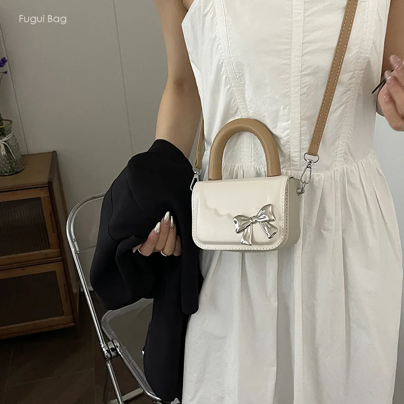 Bolso de mano de un hombro para mujer, accesorio sencillo e informal con lazo, exquisito, alto grado, gran capacidad, moda para ir al trabajo