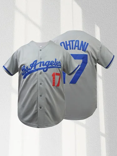 Imagen 2 del producto Los Ángeles de los hombres # 17 Camiseta de béisbol cosida, camiseta deportiva transpirable de ajuste suelto para ropa casual, actividades al aire libre, fiestas, unisex