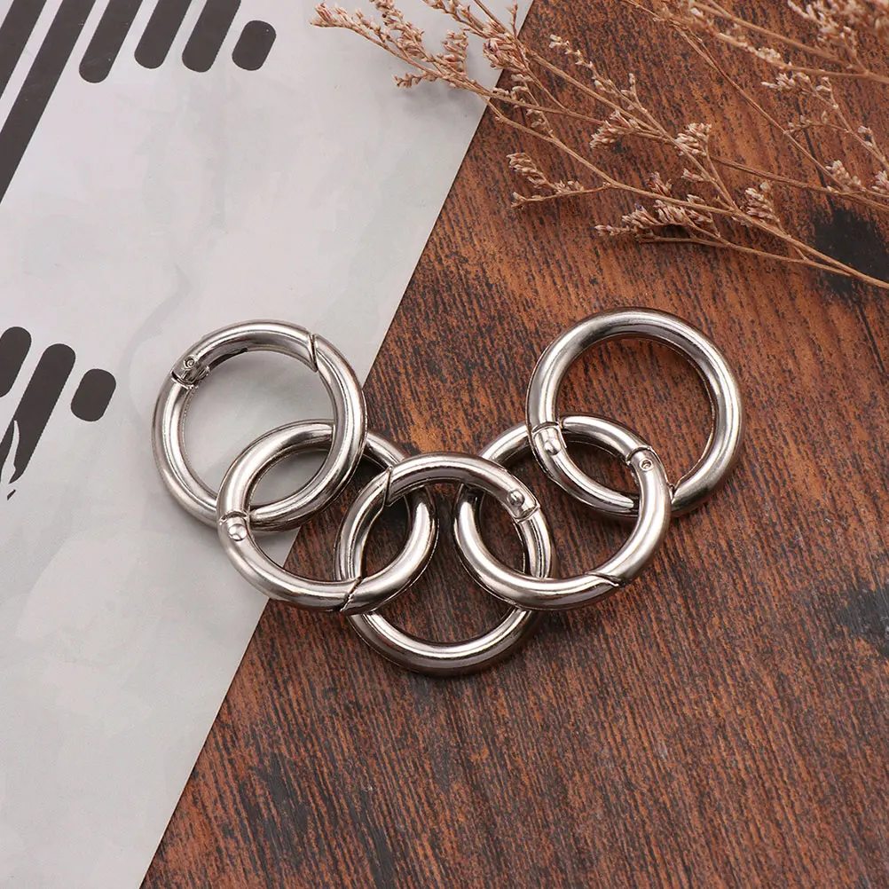 

15pcs Keyring Spring Buckle Clips Silver Tone Durable Zinc Alloy Rust Proof Jewelry Making Bags Gifts Hats Shoes Split Rings