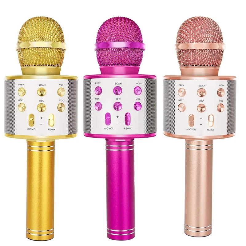 

2Pack Wireless Bluetooth Karaoke Microphone For Singing, Portable Handheld Mic Speaker Machine, Great Toys