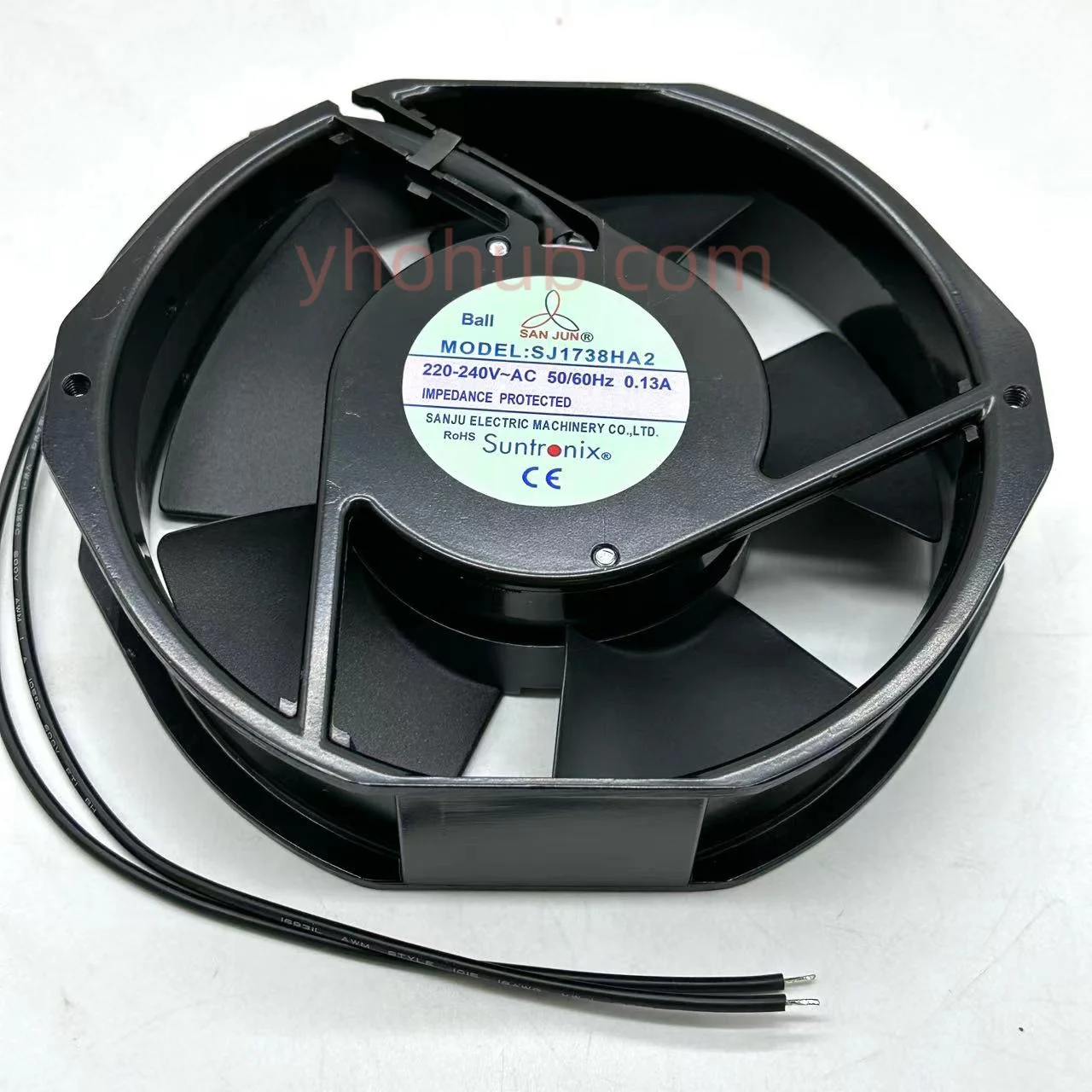 

SAN JUN SJ1738HA2 AC 220V 240V 0.13A 172x150x38mm 2-Wire Server Cooling Fan