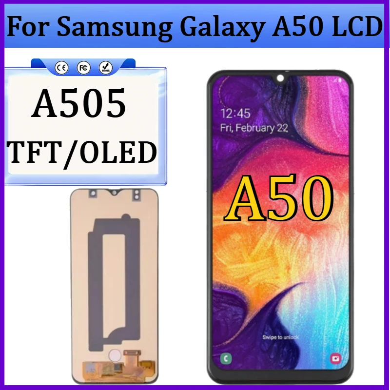 

New TFT/OLED Screen For Samsung Galaxy A50 LCD Display Touch Screen Digitizer With Frame for Samsung A505 A50 LCD