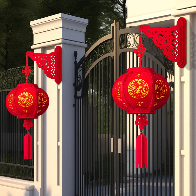 New Year red lantern decoration, Spring Festival entrance pair