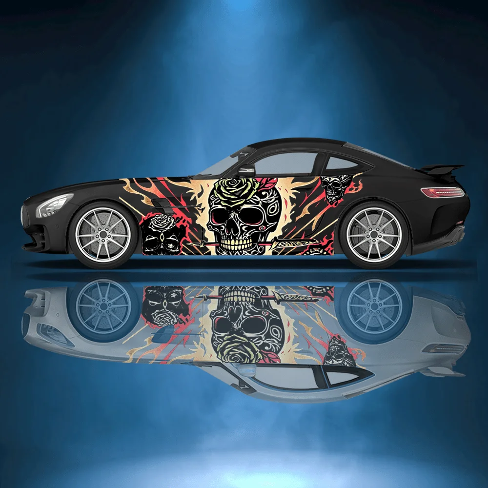 

Various Skull Strange Car Vinyl Wraps Decal Self-adhesive PVC Sticker Suitable for Trucks SUV Decoration Auto Accessories Gift