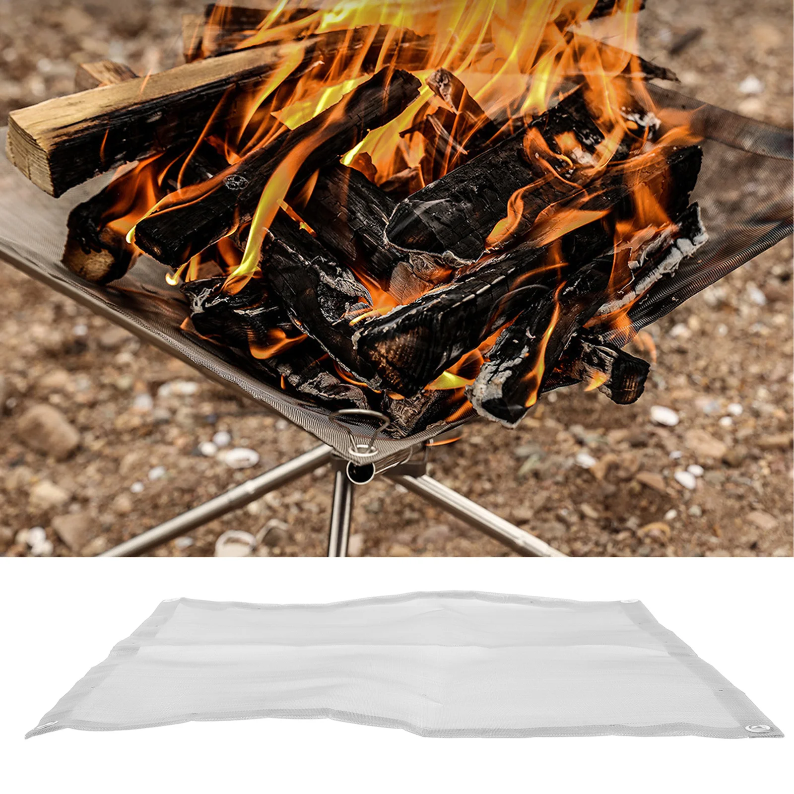 

Portable Fire Rack Barbecue Cooking Grill Grate Campfire Charcoal Starters Equipment Stainless Steel