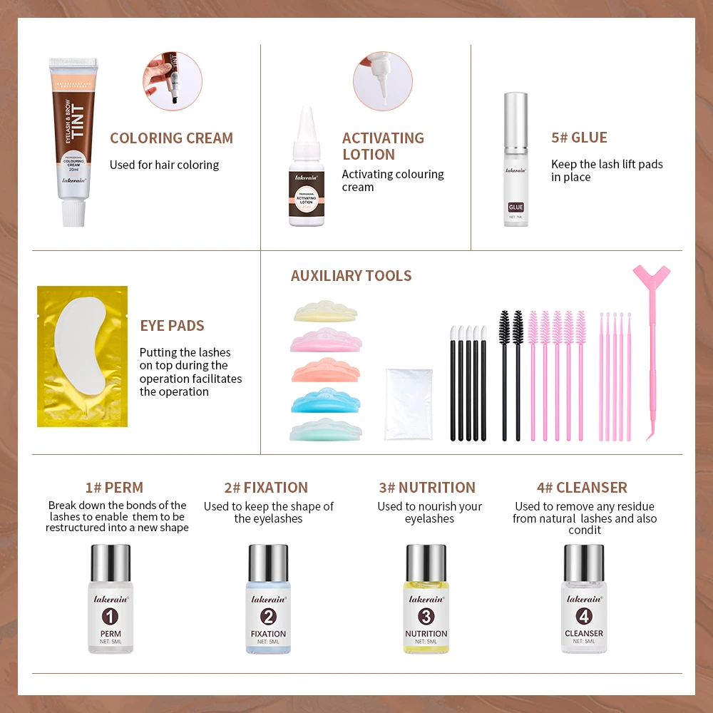 Wimpern schnell heben und Tönung Kit profession elle Wimpern Dauerwelle Kit 2 in 1 Wimpern Tönung Augenbrauen Wimpern Tönung Augenbrauen Farbstoff Augen Make-up-Tools