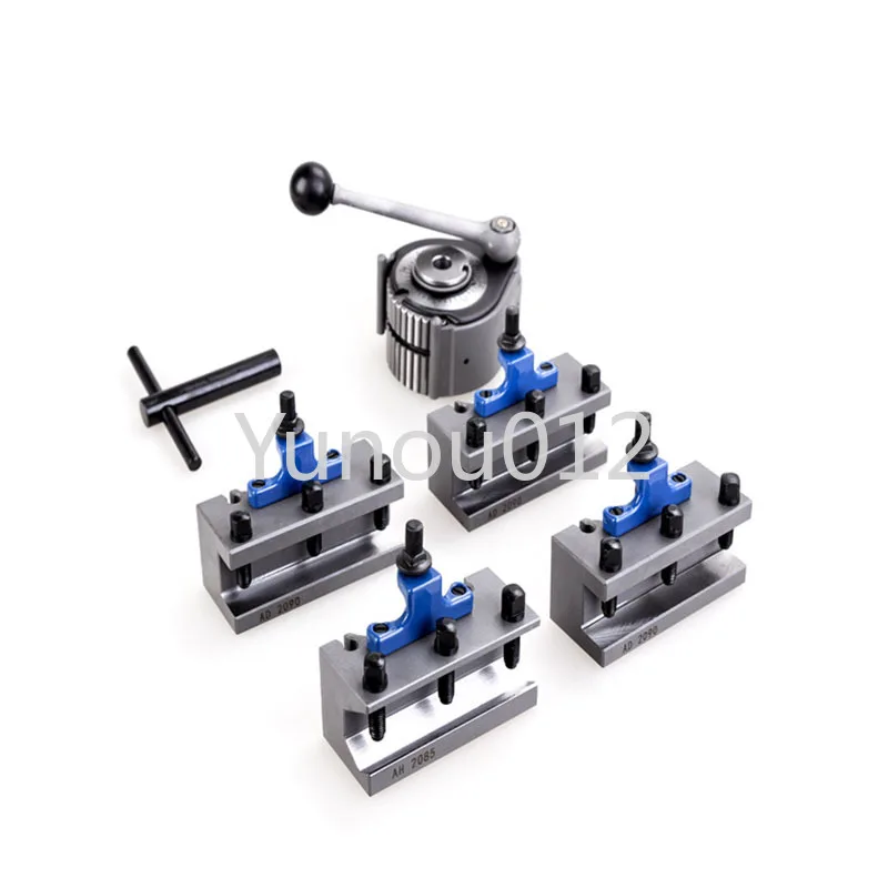 Change Tool Lathe Swing Dia.150~300mm QCT Post Turret Kits Include 1pcs Tool Post+4pcs Tool Holders TOOA1 Quick