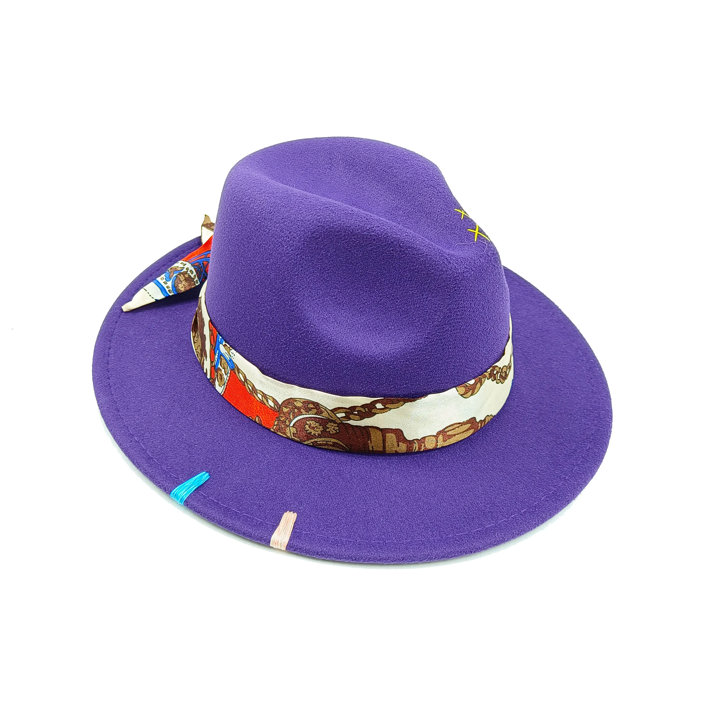 Handgenähte Fedoras-Mütze, unregelmäßige einfarbige Mütze, verstellbare Unisex-Mütze, Fedora-Filzhut, Jazz-Herbst-Winter-Mütze, Serpla Forecro – Detail 7