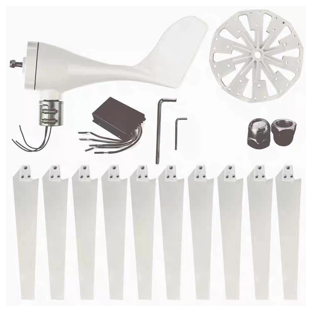 5kW 10kW Horizontal Axis Wind Turbine 8/10 Blades 48V Alternative Energy Generator Household Complete Set With off System