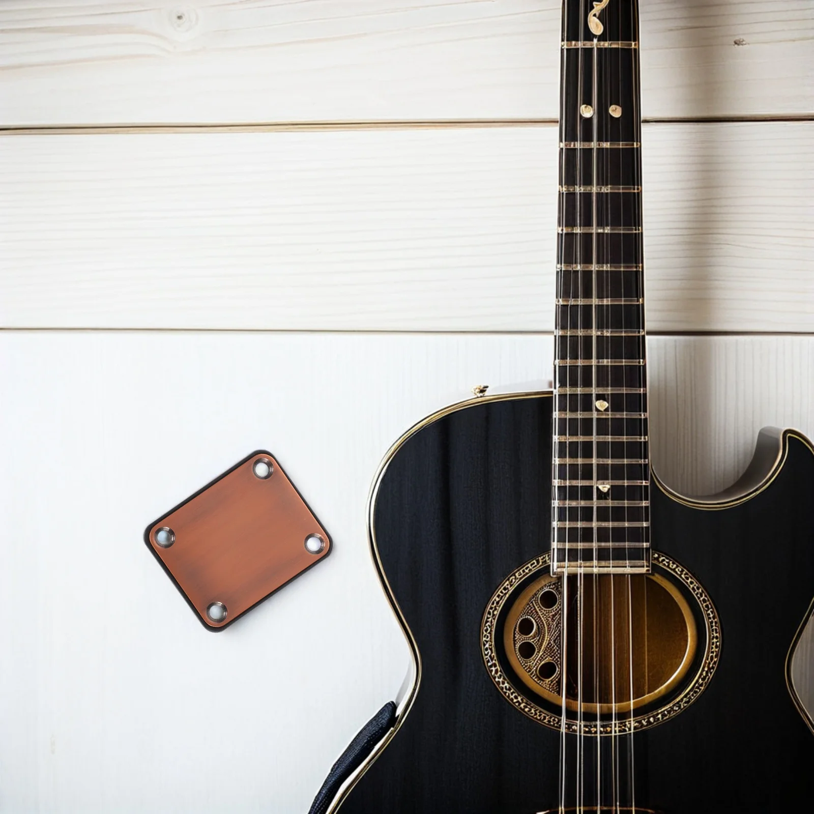 

2Pcs Guitar Neck Plate Electric Bass Neck Strength Connecting Board Joint Plate Replacement Set with Screws Durable