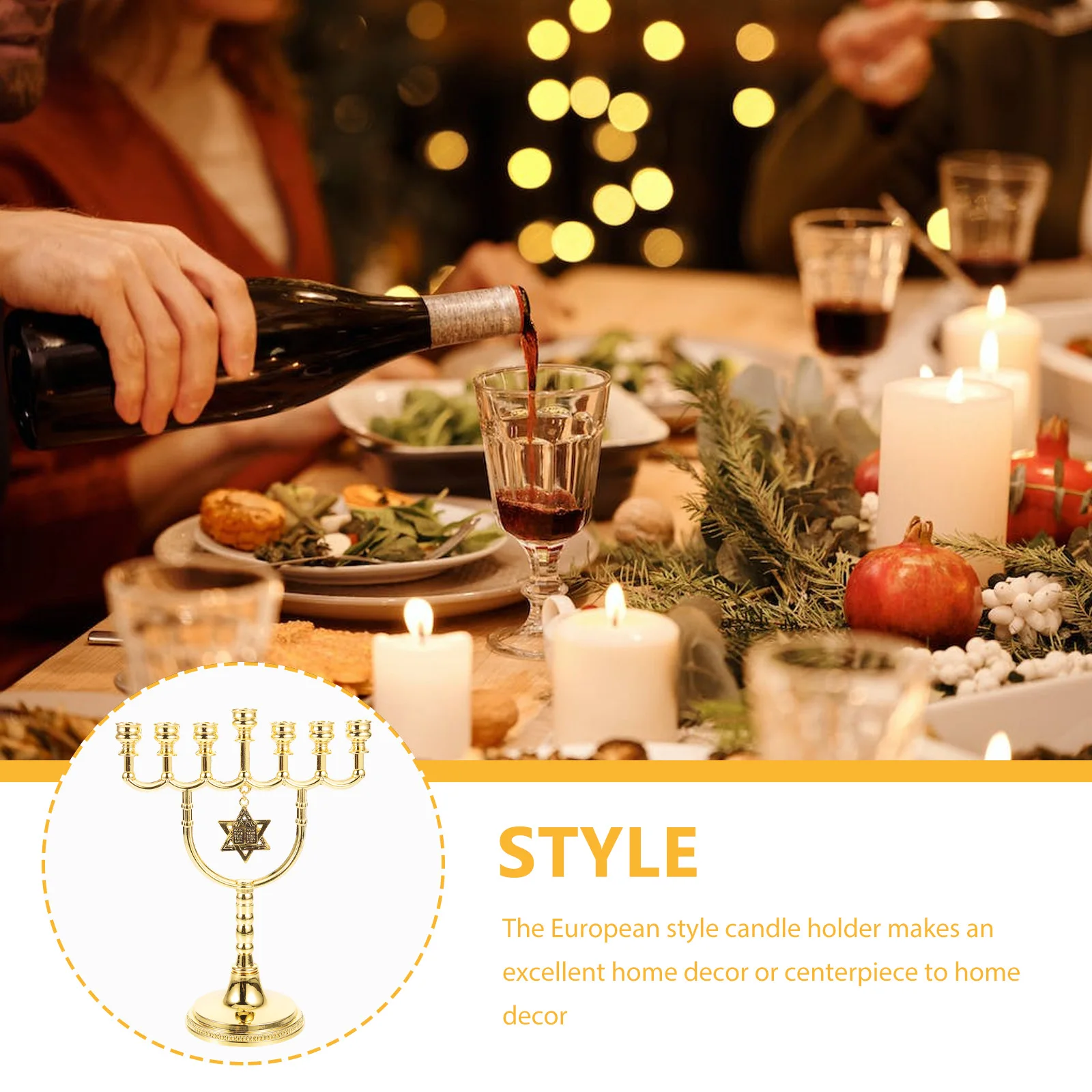

- Holders For Table Centerpiece Holder Metal Hanukkah Decor Jewish Holiday Candlestick Display Table