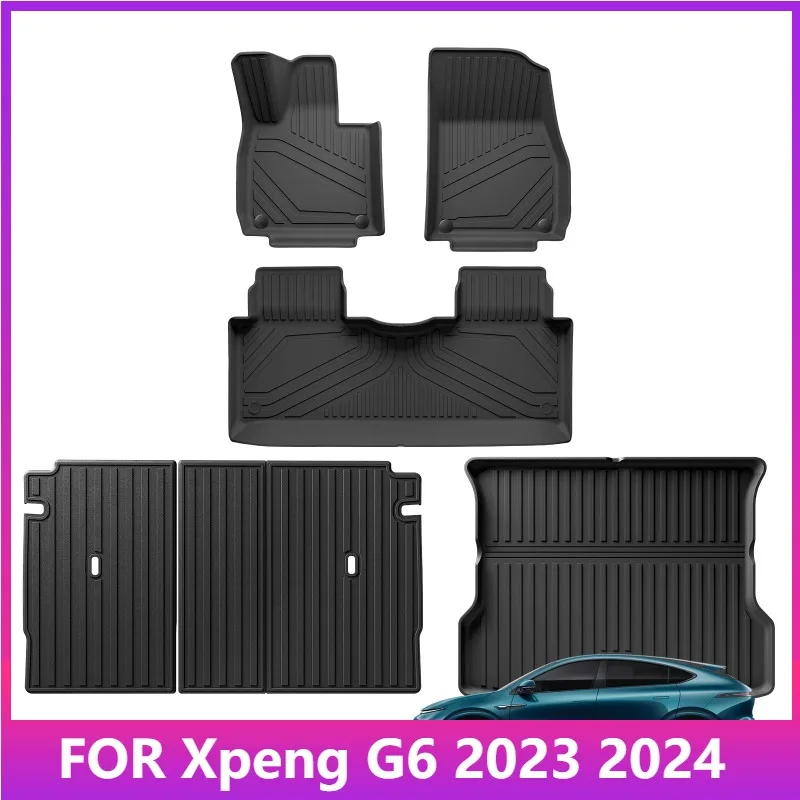 

Floor Mats for Xpeng G6 2023 2024 Car Floor Mats Cargo Liner Trunk Pad TPE 3D Foot Mat All Weather BLACK