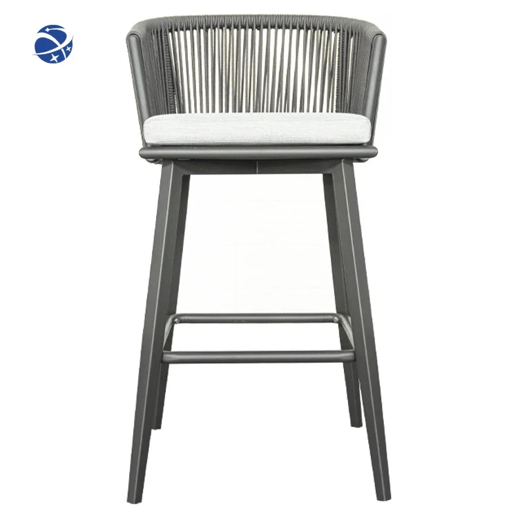 

yyhcFactory metal bar stool grayish black With Aluminum Alloy Frame Customizable Color Garden Outdoor Furniture Set