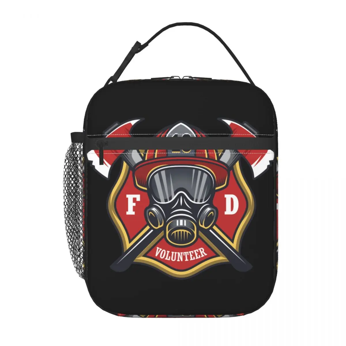 Firefighter Skull Resuable Lunch Box Fireman Fire Rescue Cooler Thermal Food Insulated Lunch Bag School Children Student