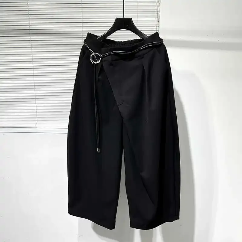 Autumn and Winter Original Dark Design Sense Personality Beveled Drape Loose Wide-leg Pants Men's Japanese Retro Harlan Pants