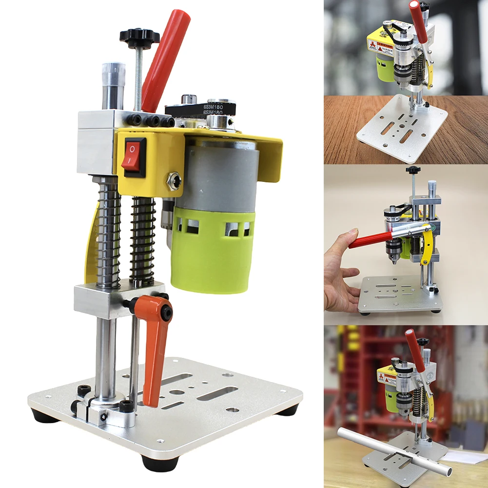 Mini Drill Press Precision CNC Table Drilling Machine Portable Benchtop Driller B10 Chuck Metal Wooden Jade DIY Crafts Tool