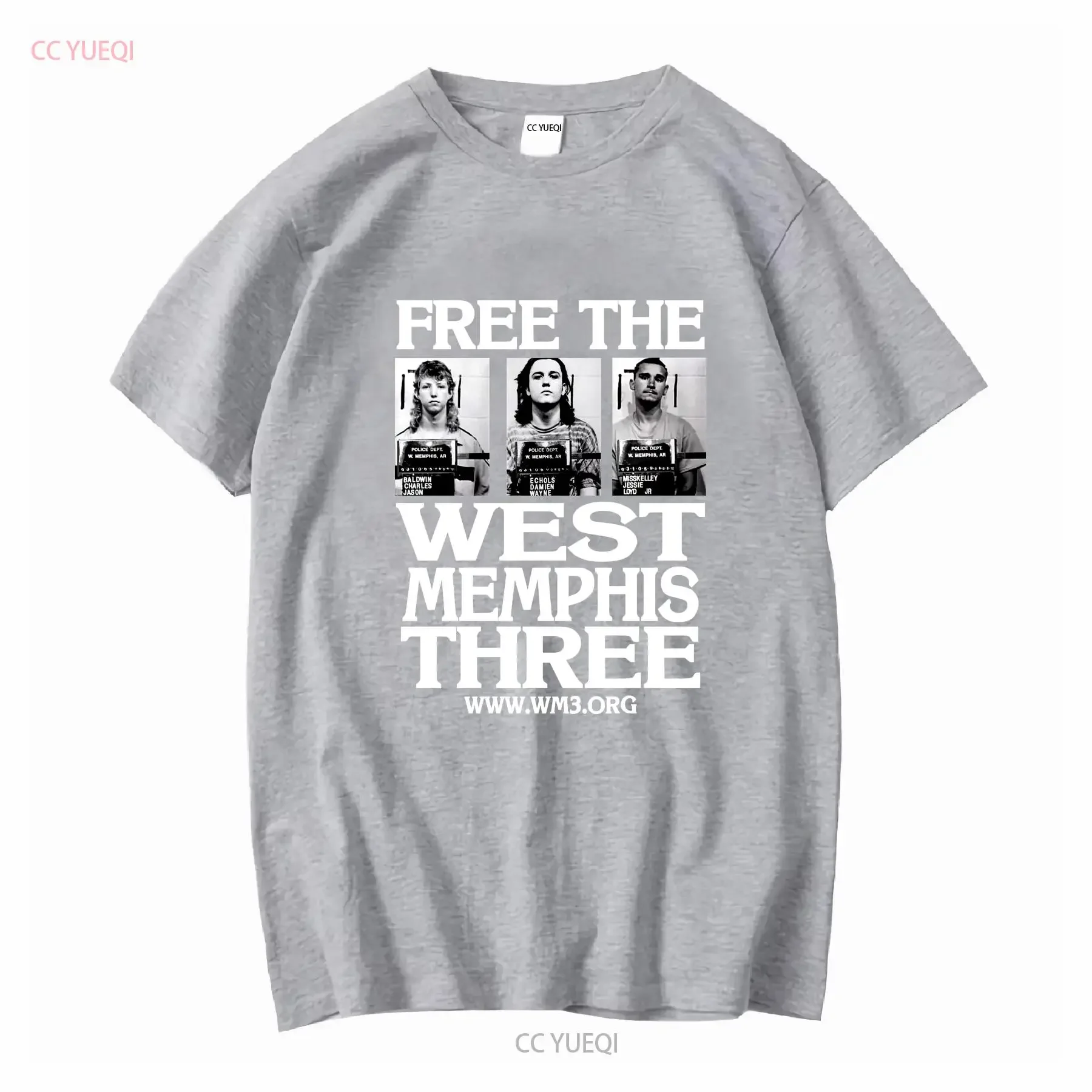 تي شيرت كلاسيكي مجاني The West Memphis Three مقاس XL FOTL Tag Damien Echols أسود بأكمام طويلة أو قصيرة عتيق مغسول ناعم