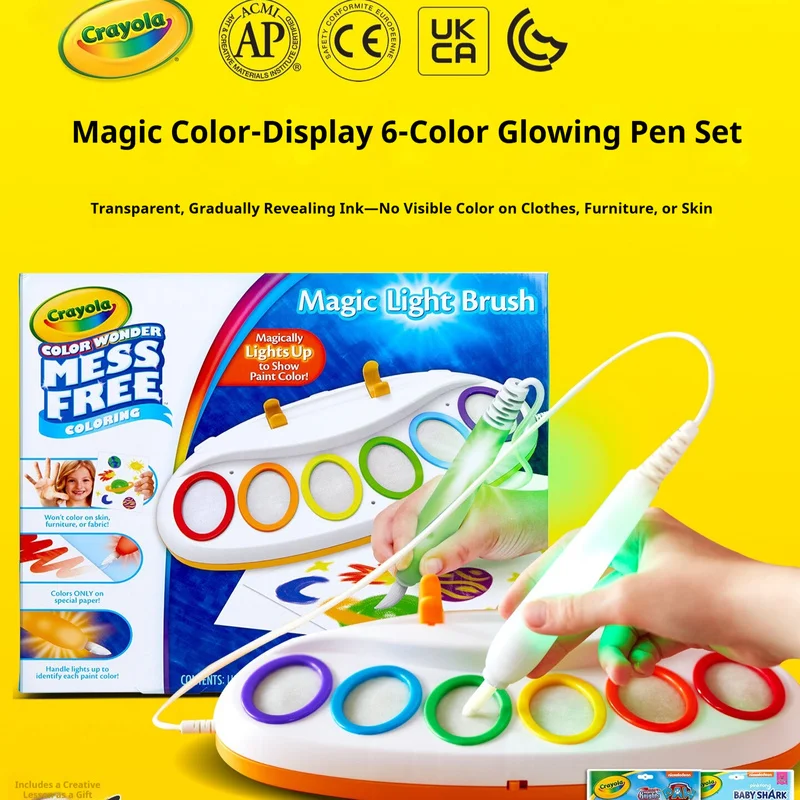 Crayola Magic Light Brush Mess Free Coloring Set Drawing Painting Kit With Special Coloring Paper For Hobbyists Gift Supply