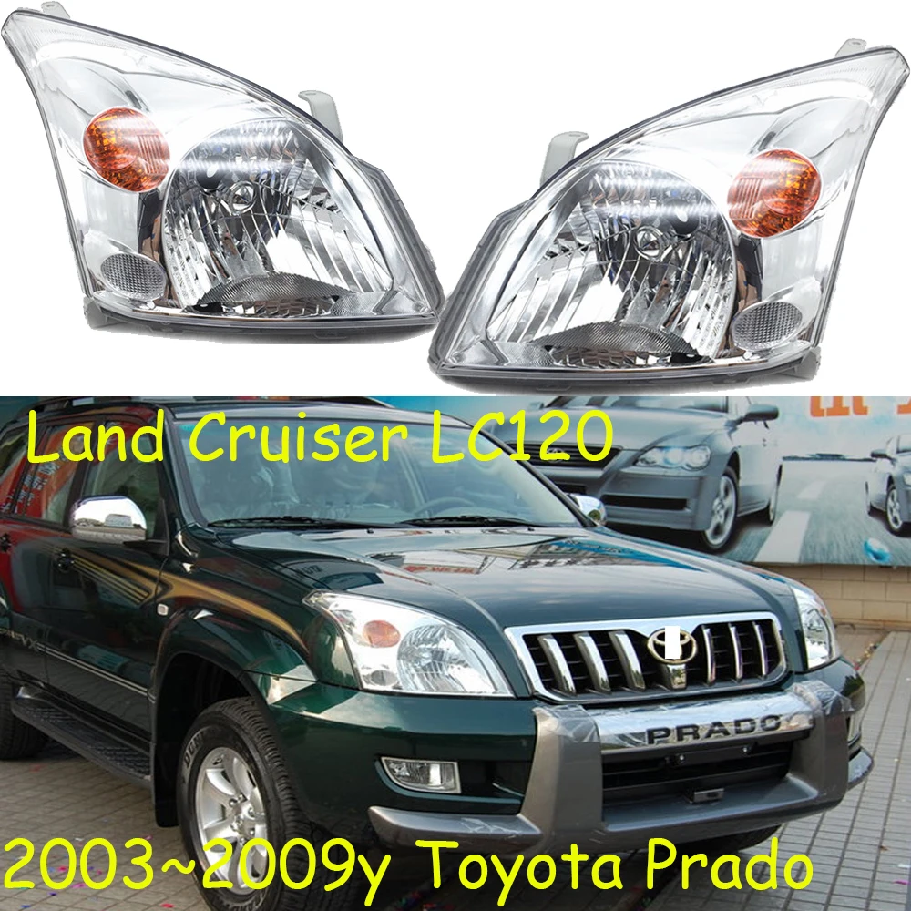 

1pcs car bumper headlamp for Toyota Land Cruiser Prado LC120 headlight 2003~2009y 2700 4000 head lamp prado fog light