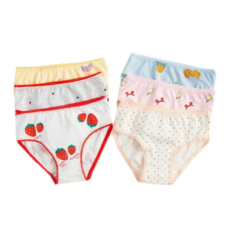 12 Pcs/Lot Cotton Girls Briefs Underwear Kids Chirdren Briefs Girls Panties  Kids Underwear 1-12years