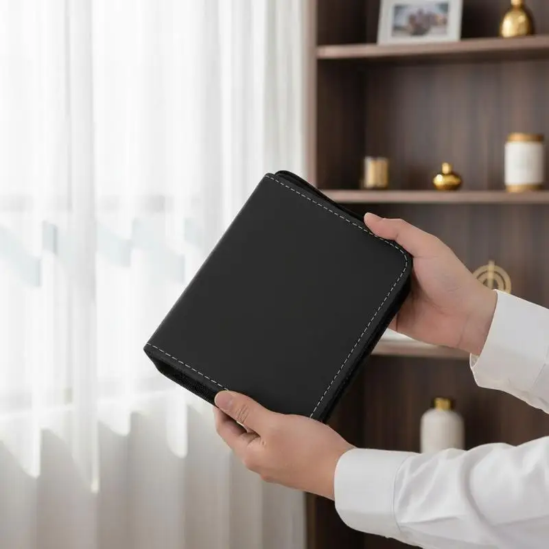 Waterproof PU Leather Card Binder with Zipper 80 Pockets Trading Card Storage Collector Album for 3x4 Game Cards