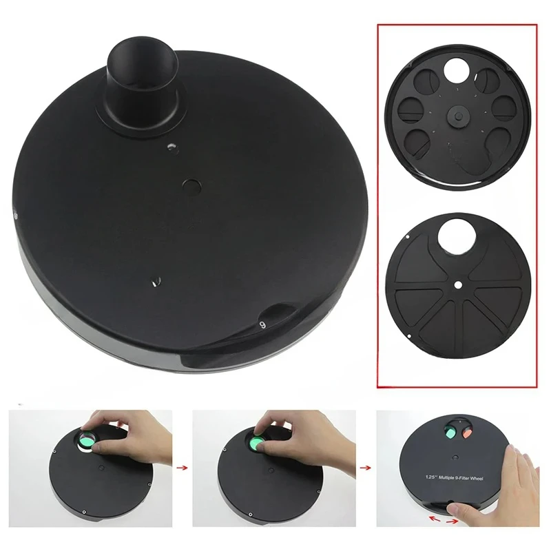 Big Deal Astronomical Telescope 1.25-Inch Manual 9-Position Wheel Colour Filter Accessories