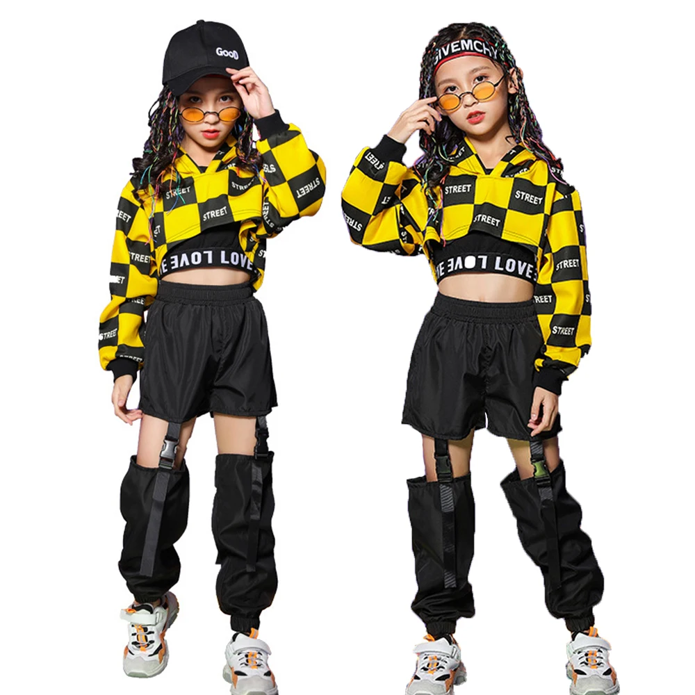 LOLANTA Kids Girl Hip Hop Dance Clothes Children Hoodie Sweatshirt Top Joggers Pants Costume Jazz Street  Performance 4-16 Years