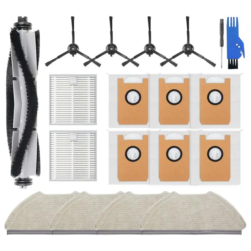 

IALJ-For Airrobo T20 Robot Vacuum Cleaner Main Side Brush Hepa Filter Mop Cloth Dust Bags Replacement Accessories