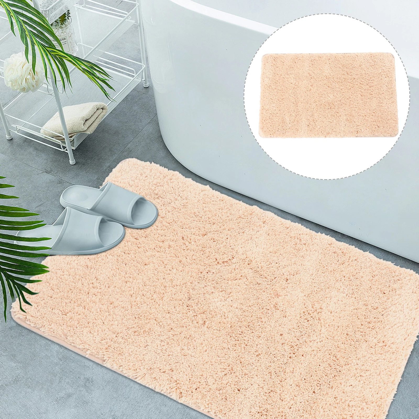 

Bathroom Rug Non-Skid Soft Polyester Absorbent Floor Mat Washable Bath Mat for Bathroom Soft Bath Rug Floor Decor