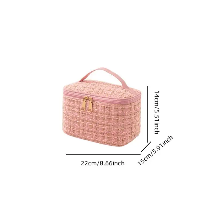 Large Capacity Women Cosmetic Bag Waterproof Makeup Brushes Lipsticks Double Zip Pouch Portable Toiletry Skincare Beauty Cases