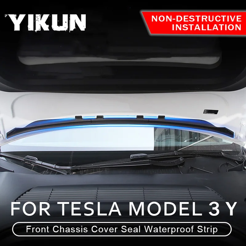 Car Front Chassis Cover Water Strip Air Inlet Protective Cover Modification Accessories For Tesla Model 3 Model Y 2021 2016-2022