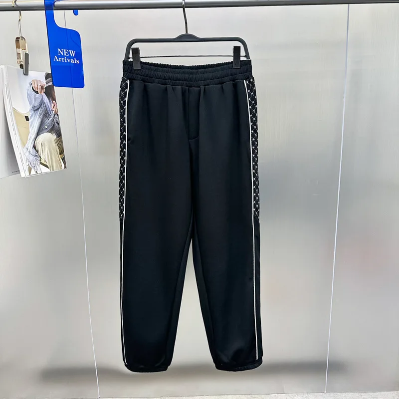 

Мужские трикотажные спортивные брюки оригинального дизайна, модные зауженные брюки с эластичной талией, свободные повседневные длинные брюки, универсальная уличная одежда