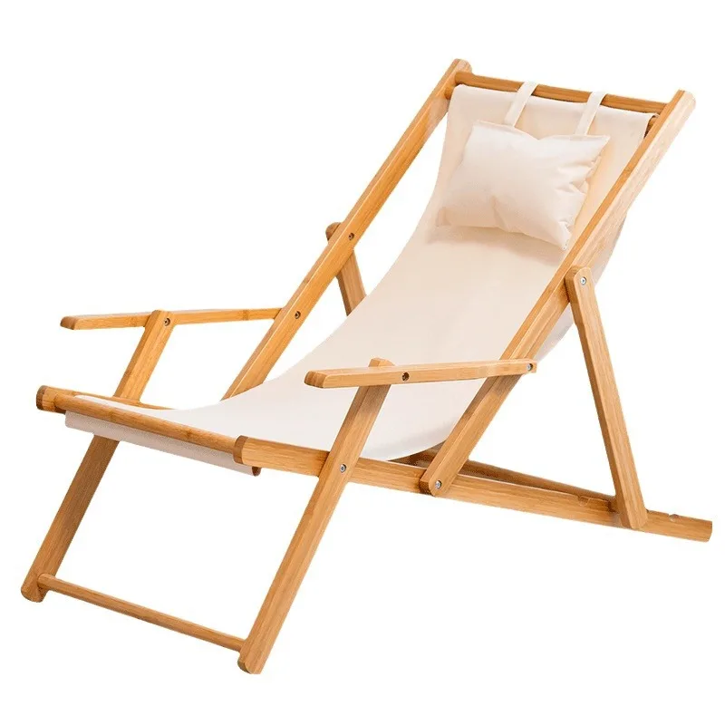 

Nanzhu beach chair folding outdoor lunch chair recliner leisure home balcony chair portable camping lazy