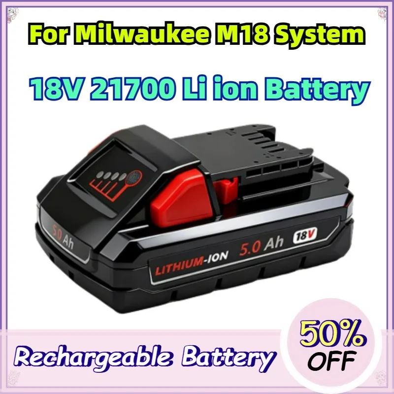 4000mAh 18V Replacement Battery for Milwaukee M18 21700 Li ion Power Tool Battery Grade A Cells