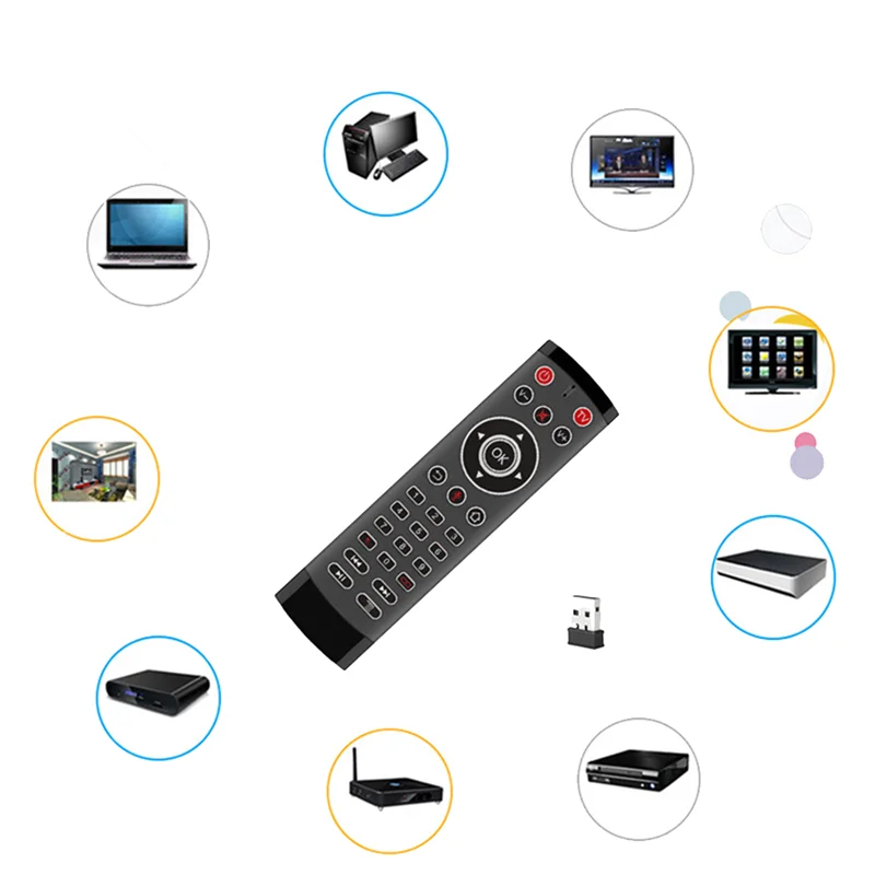 T1 Pro 2.4G Wireless Air Mouse Gyro Remote Control Voice Control 29 Keys Mini Keyboard for Android TV Box