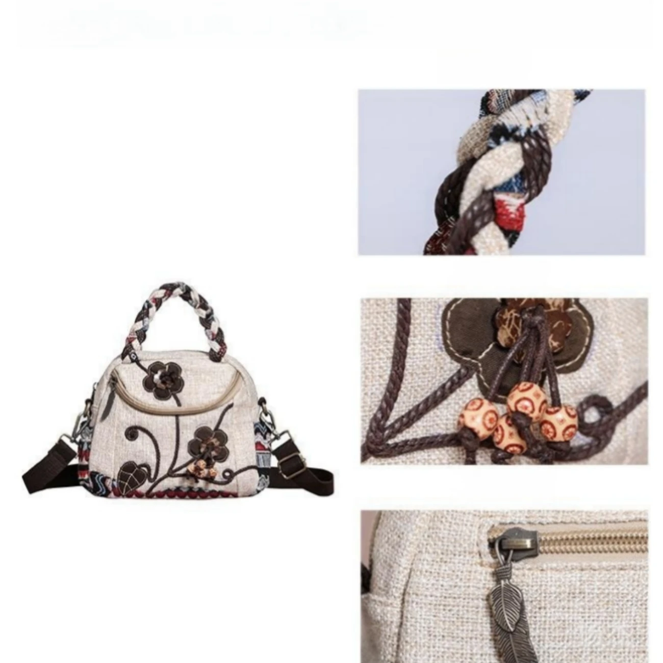 Ethnic Style Versatile, Multi functional, Lightweight, Casual Cloth Bag, Shoulder Bag, Crossbody Bag, Handbag