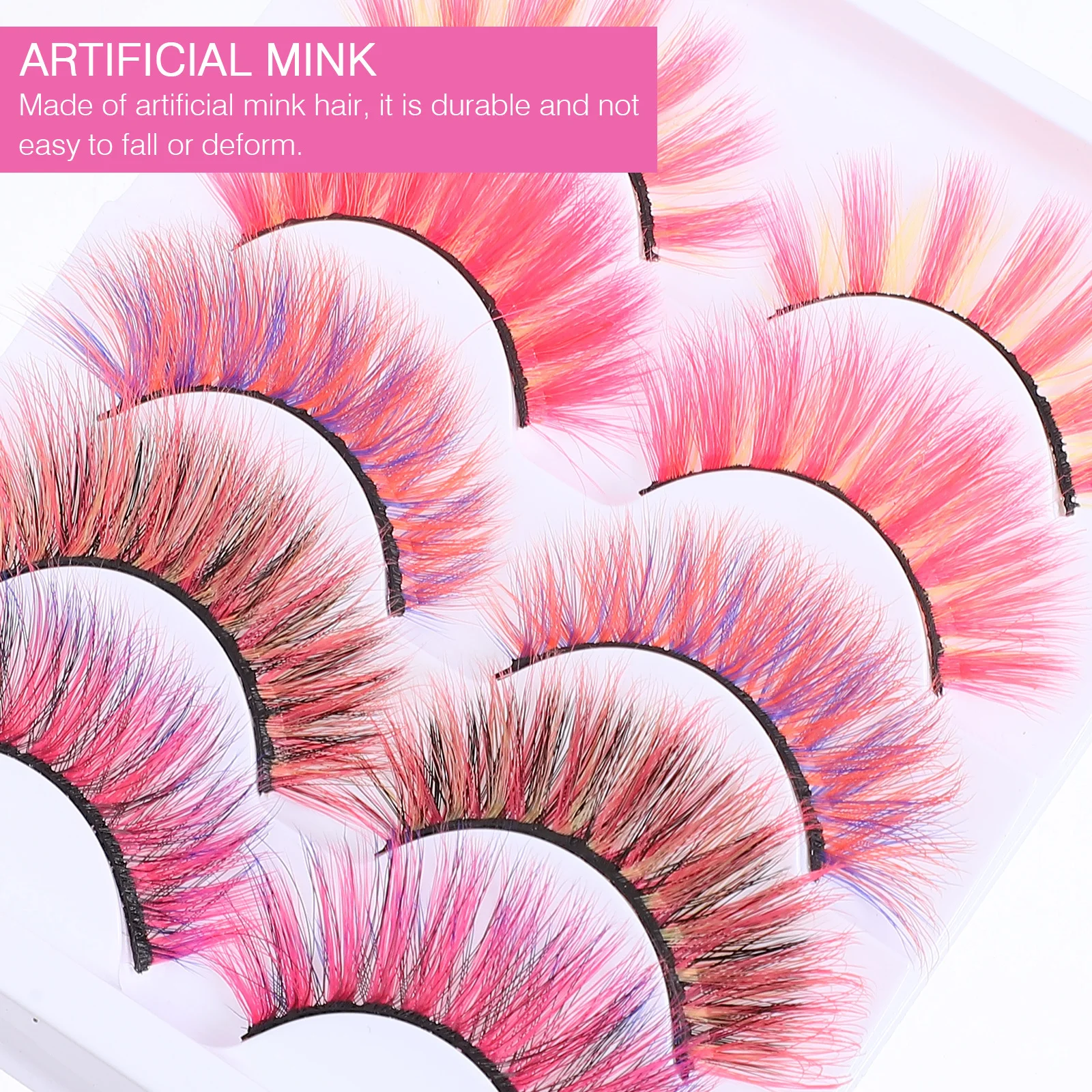 10pcs Colorful Eyelashes Simulation Thick Volume False Lashes For Women Party Wedding Daily Use Makeup Eyelash Extension