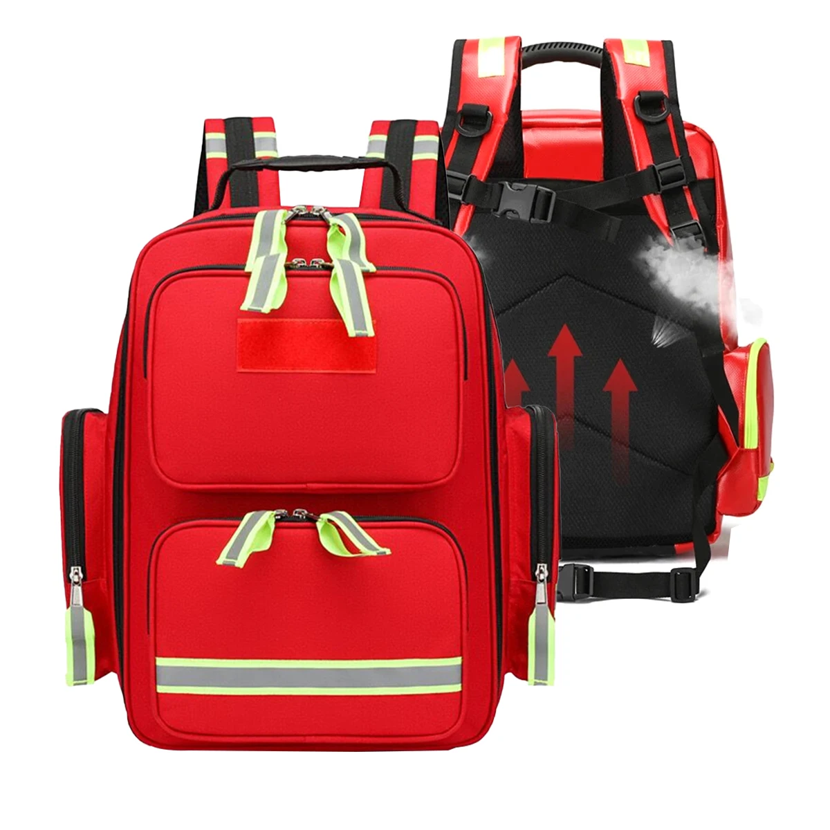 Red First Aid Backpack Emergency Medicine Bag Empty First Responder Survival Trauma Bag for Outdoor Sports Travel Hiking Camping