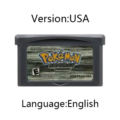 Pokemon Series GBA Game Cartridge 32-Bit Video Game Console Card  Fuligin AshGray Liquid Crystal My Ass USA Version for GBA NDS view 2