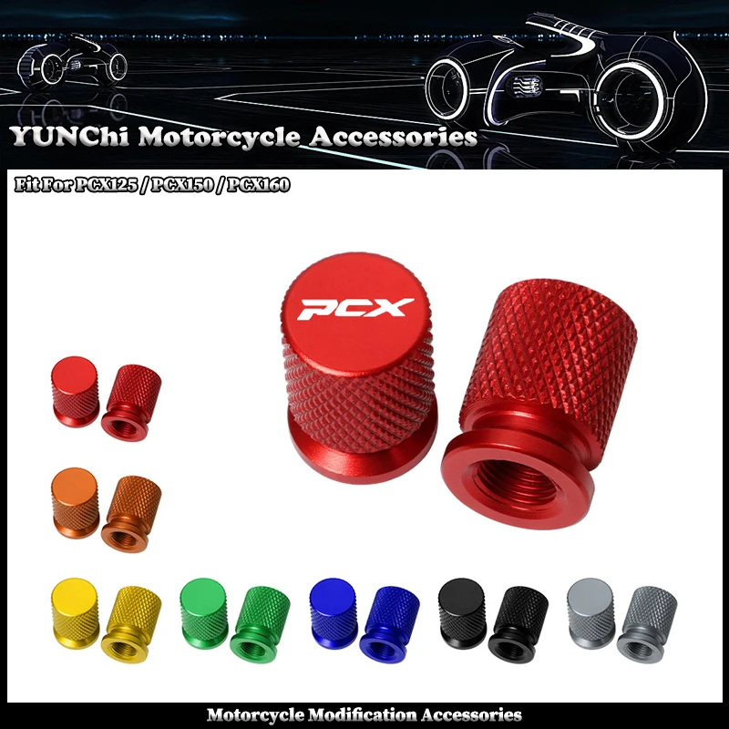 Motorcycle Tire Valve Caps Wheel Tyre Cover CNC Aluminum Fit For HONDA PCX125 PCX150 PCX160 PCX 125 150 160