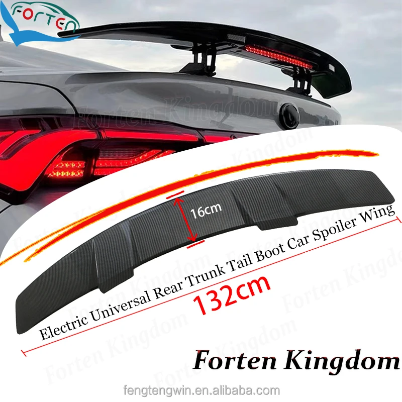 NEW Electric Universal Carbon Fiber Sedan Car Rear Trunk Tail Boot Spoiler Wing For Toyota Vios