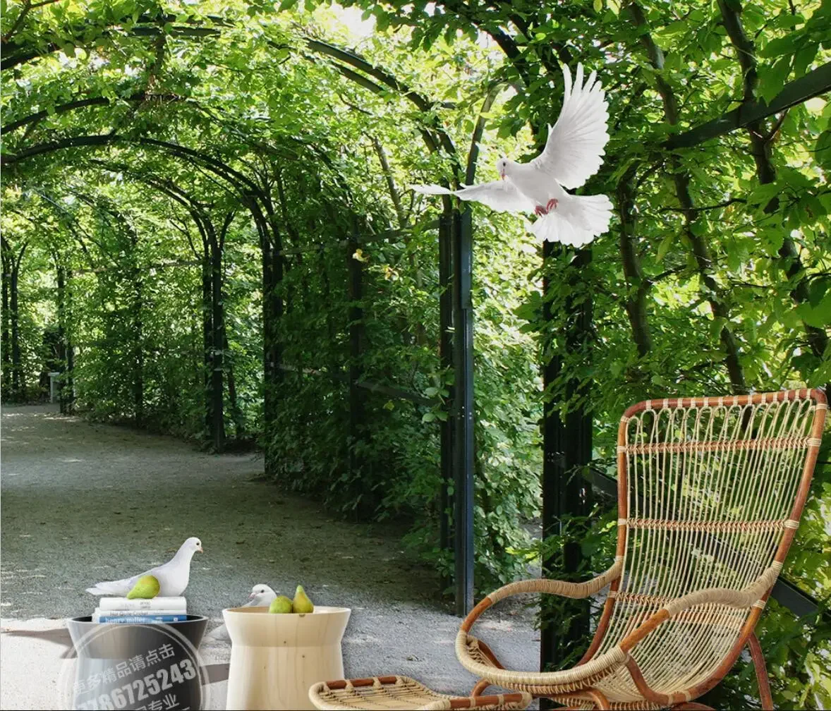 custom wallpaper mural field space to develop path extending false door Roman Arch wallpapers papel de parede para quarto