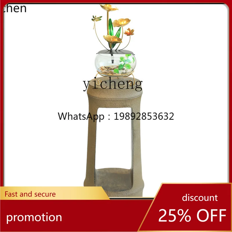 

YFY new Chinese style lucky water ornament Zen display column indoor living room tea room courtyard decoration