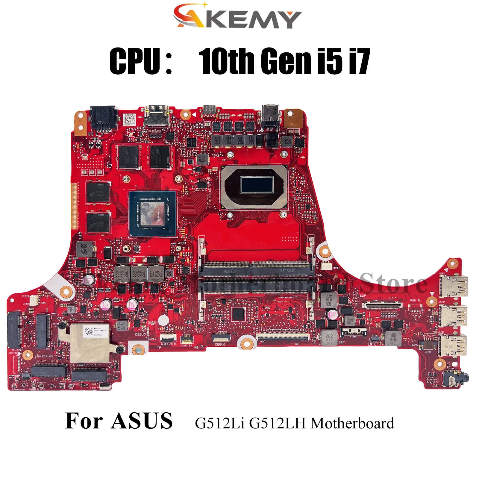 

G512LI Laptop Motherboard For ASUS ROG Strix G15 G512Li G512LH G512L Notebook Mainboard With 10th Gen i5 i7 100% tests OK stk